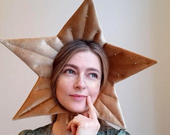Christmas Star Headpiece PDF PATTERN & tutorial /Crown Bonnet/ DIY Party Christmas Hat/ Adult Star Hat sewing pattern/ Outfit Winter Holiday