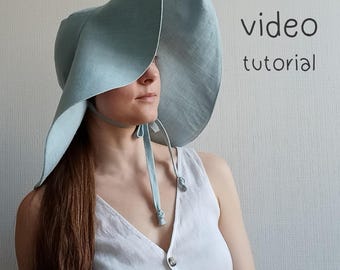 Sunhat PDF Sewing Pattern | Wide Brim Hat Pattern | Floppy Hat Pattern | Sun Bonnet Pattern | Bucket Hat Pattern | Adult bonnet