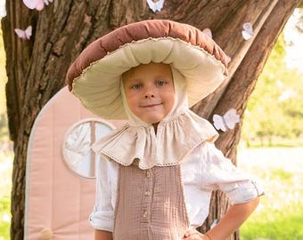 Mushroom hat DIGITAL sewing PATTERN & video tutorial / Adult + kids porcini Hat / Dress up / Fall Carnival Outfit/ Fancy dress / Halloween