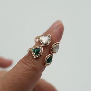 Gemstone serpenti ring snake viper ring 925 silver 18k rose gold ring fun open ring