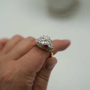 Snake head serpenti ring snake viper ring 925 silver 18k gold ring adjustable ring