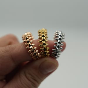Spiked ring Fashion ring 925 silver 18k gold ring