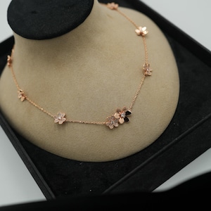 Collier Frivole en argent 925, plaqué or rose 18 carats, collier de luxe