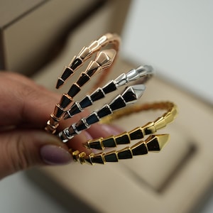 Serpenti bracelet viper bangle serpenti bangle 925 silver 18k gold plated bangle