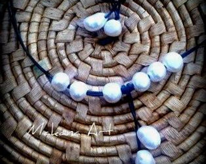 Pearl Necklace, pearl and leather necklace, leather necklace, pearls, leather jewelry, engagement, wedding, bridesmaid gift, valentine gift