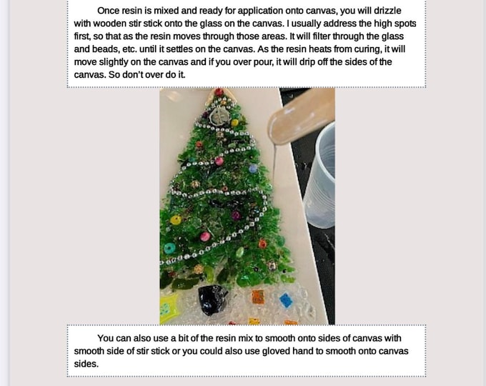 Ebook:  Recycled Glass and Resin Art Christmas Tree on Canvas