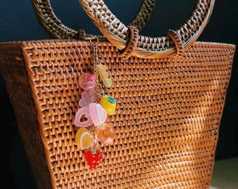 Fruit Frenzy Bag Charm: Kawaii fruity style Summer Keychain