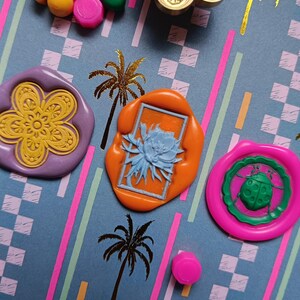 Wachsaufkleber "Exotic Tercet", selbstklebende Briefumschlagaufkleber, Geschenk, Geschenkverpackung, Scrapbooking, Journaling, Diy