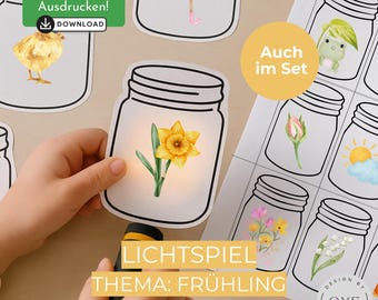 Spring Light Play | Montessori Game | DIY Craft Idea | Educational Game PDF | Indoor Game | Light Game | Instant Download | Seasons
