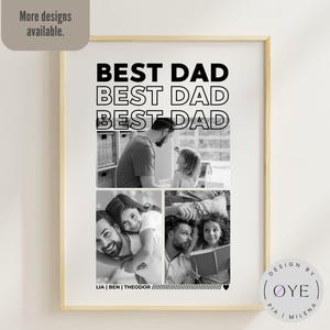 Best Dad Poster personalisiert | Geschenk für Papa | Vatertagsgeschenk mit Foto | Printable Karte | Last Minute Download | schwarz-weiß