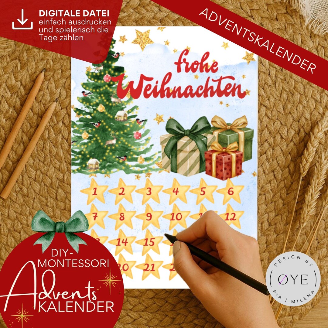 Printable Advent Calendar | DIY Montessori Advent Calendar for Kids ...