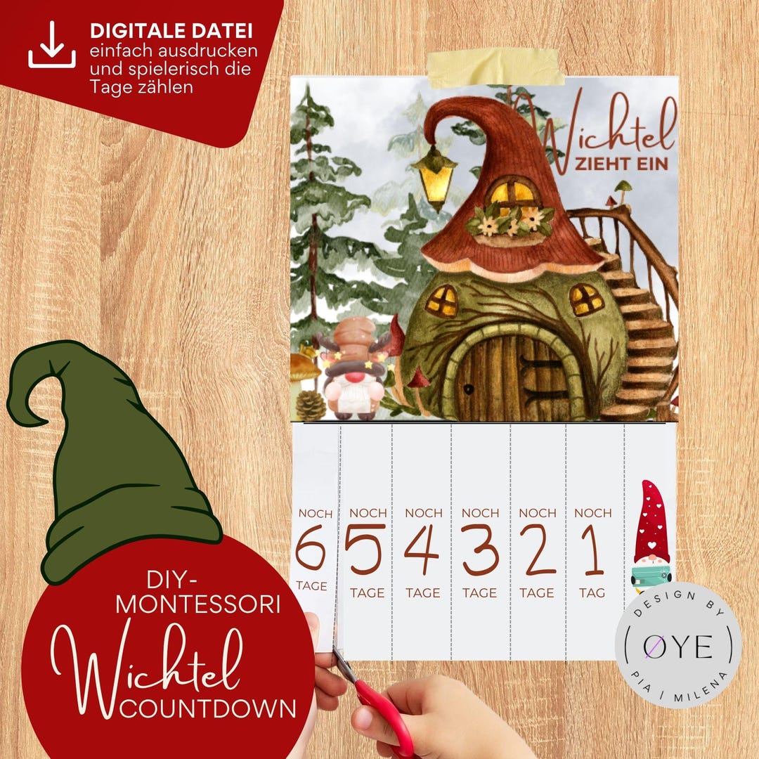 DIY Montessori Elf Countdown | Printable Digital Elf Calendar | Elf ...