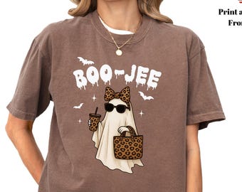 Comfort Colors Halloween Shirt: Boojee Ghost, Coffee Lover Tee