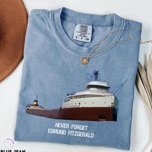 Comfort Colors® Vintage Edmund Fitzgerald Shirt, Never Forget Nov 10th 1975, Edmund Fitzgerald Art Shirt, Great Lakes Shipwreck Tee