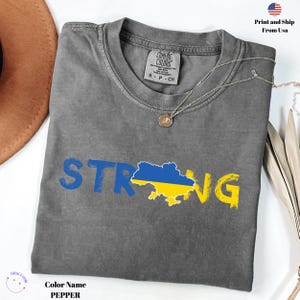 Ukraine Map Comfort Colors® Shirt, Proud Ukrainian Shirt, Ukrainian Patriotic Shirt, Support Ukraine T-Shirt, Freedom for Ukraine Tshirt