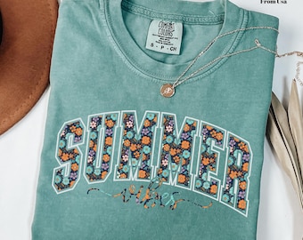 Cute Summer Vibes  Comfort Colors® Shirt, Retro Summer Vibes Shirt, Colorful Summer Shirt, Popular Summer Women Tee, Cute Women Summer Gift