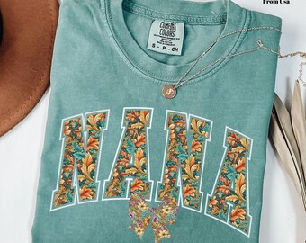 Vintage Floral Coquette Nana Comfort Colors® Shirt, Mama T-Shirt, Strong Woman Shirt, Gift for Mothers Day,Graphic Tee, Colorful Women's Tee