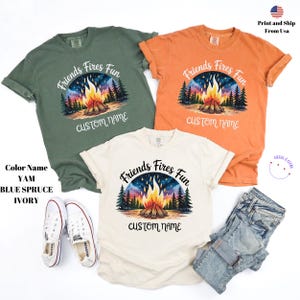 Custom Camp Comfort Colors® Shirt, Personalized Name Camper Shirt, Camping Crew Shirt, Camp Custom Shirt,Camping Friends Trip Shirt,Camp Tee