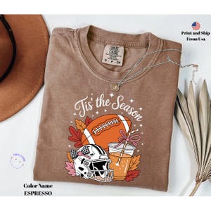 Comfort Colors Fall Shirt: Autumn Doodle, Football Season Tee