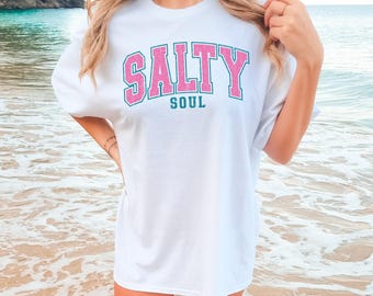 Salty Comfort Colors® Shirt, Salty Soul Shirt, Beach Tshirt, Summer Shirt, Beachy Shirts, Seaside Shirt, Coconut Girl, Summer Vibes TShirt