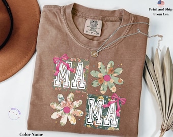Vintage Mama Comfort Colors® T-Shirt, Floral Mama Shirt, Boho Mama T-Shirt, Mother's Day Gift, Mama Shirt, Mom Gift, Cool Mama Tshirt