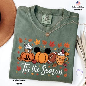 Comfort Colors Fall Shirt: Autumn Doodle, Football Season Tee