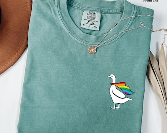 Comfort Colors® Rainbow Goose Shirt, LGBTQ Shirt, Pride  Month Shirt, Gay Shirt, Transgender Shirt, Human Rights Shirt, LGBTQ+ Rights Shirt