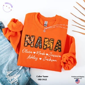 Custom Halloween Sweatshirt With Kidnames, Personalized Mama Gigi Mimi Nana Sweater, Fall Spooky Season Shirt, Custom Grandkids Name Shirt