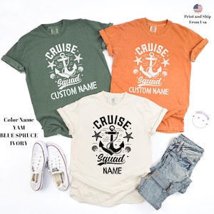 Personalized Cruise Squad 2025 Matching Comfort Colors® Shirts, Cruise Crew Custom Name Shirt, Group Cruise Vacation Tee, Cruise Trip Shirt