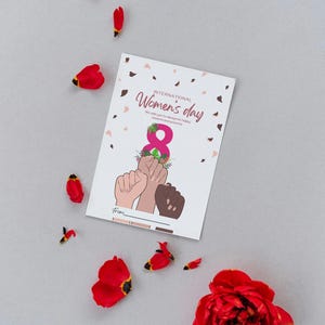 International Women’s Day Digital Greeting Card, 8 March, Colorful and Inspiring Digital Women&#39;s Day Card Celebrating Women&#39;s Power,