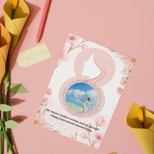 Tarjeta personalizada para el Día de la Mujer, tarjeta digital para el Día de la Mujer, personalizable y elegante, ideal para expresar agradecimiento, regalo considerado para amigos