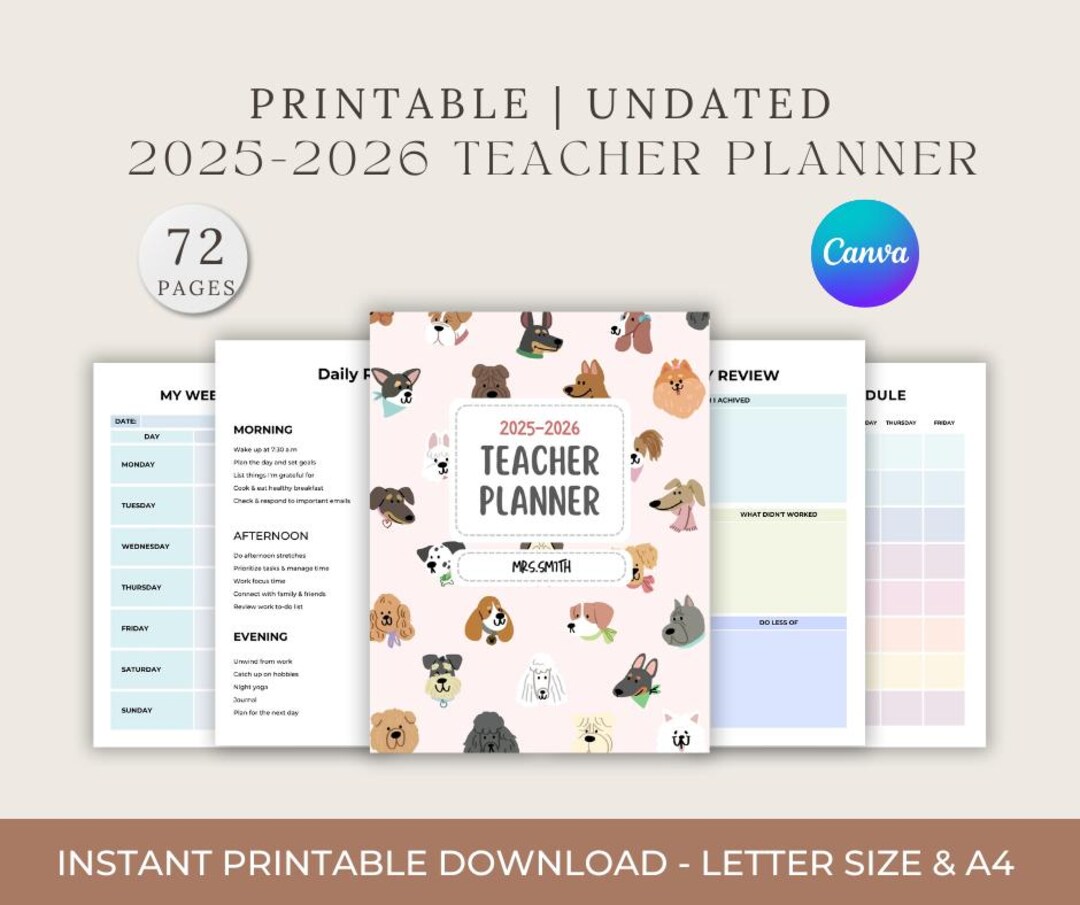 Personalized 2025-2026 Teacher Planner | Digital Lesson Plan Book ...