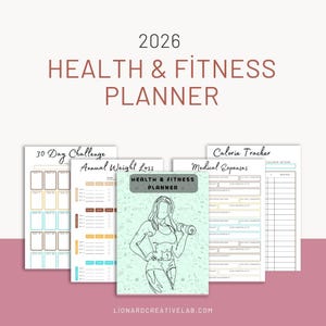 Health & Fitness Planner, Printable and Editable Health and Fitness Planner Bundles, Weight Loss Journal