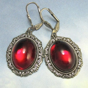 Vampire Kiss Earrings Steampunk Chic Silver Gothic dangle earrings