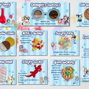 Editable Bluey Party Favors Printable Template,10  Bluey favor labels, Bluey Party Decor Tags Personalised/Customizable Bluey Thank you note