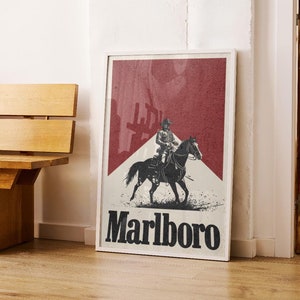 Vintage Marlboro Zigaretten Bierdeckel Poster - Retro Tabak Werbung - Sammler Wand Kunst, nostalgische Dekoration DIGITAL DOWNLOAD