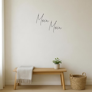 3D Wanddeko &quot;Moin Moin&quot; | Minimalistischer Schriftzug für Eingangsbereich & Flur | ohne Bohren | Geschenk Einzug | ultraleicht + nachhaltig
