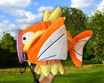 Bolsa de magnesio Magikarp, accesorio de escalada Pokémon hecho a mano, regalo para escaladores con forro polar.