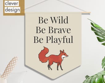 Fox Pennant Banner: Woodland Nursery Decor