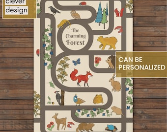 Personalized Forest Play Rug: Woodland Creatures Nursery Rug