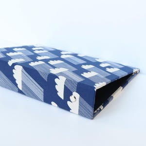 Fabric Covered Folder, Suits A5 Pages - Refillable With 3cm Binder Ring - Blue Cloud