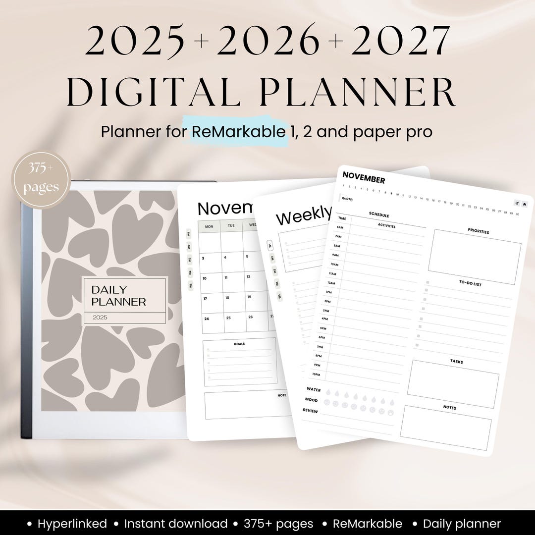 Remarkable Calendar | Remarkable 2 Planner | Yearly Planner for 2025 ...