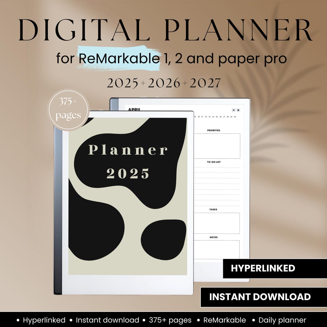 Remarkable Paper Pro Yearly Planner for 2025 2026 2027 Digital Planner ...