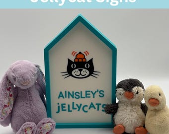 Personalized Jellycat Sign Custom Name Plush Tag Decor | Standard or Custom Name Sign | Gift for Jellycat Fans