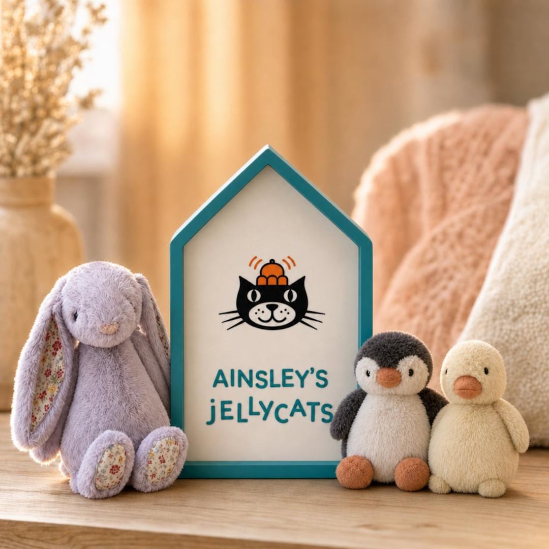 Personalized Jellycat Sign Custom Name Plush Tag Decor | Standard