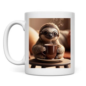 Mug Sloth, Coffee Mug, Gift, AnimalPrint