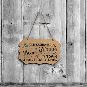 Sweet Shoppe Sign | Old-Fashioned Candy Store Wall Decor – Handmade Vintage Style