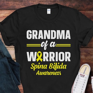 Grandma of a Warrior Spina Bifida Awareness T-Shirt | Spina Bifida Awareness Shirt | Gift for Spina Bifida Awareness