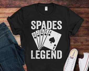 Spades Legend T-Shirt | Funny Spades Card Game Tee | Gift for Spades Players | Game Night Shirt