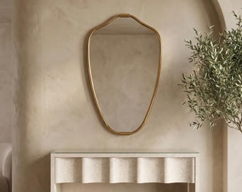 Handmade Brass Mirror – Italien Style Shield Vanity Mirror Decor